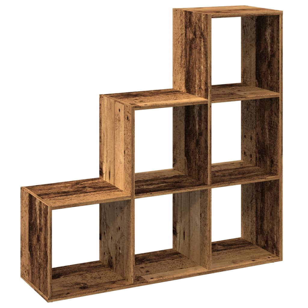 Room Divider Bookcase 3-Tier Old Wood 99x29x99 cm Engineered Wood