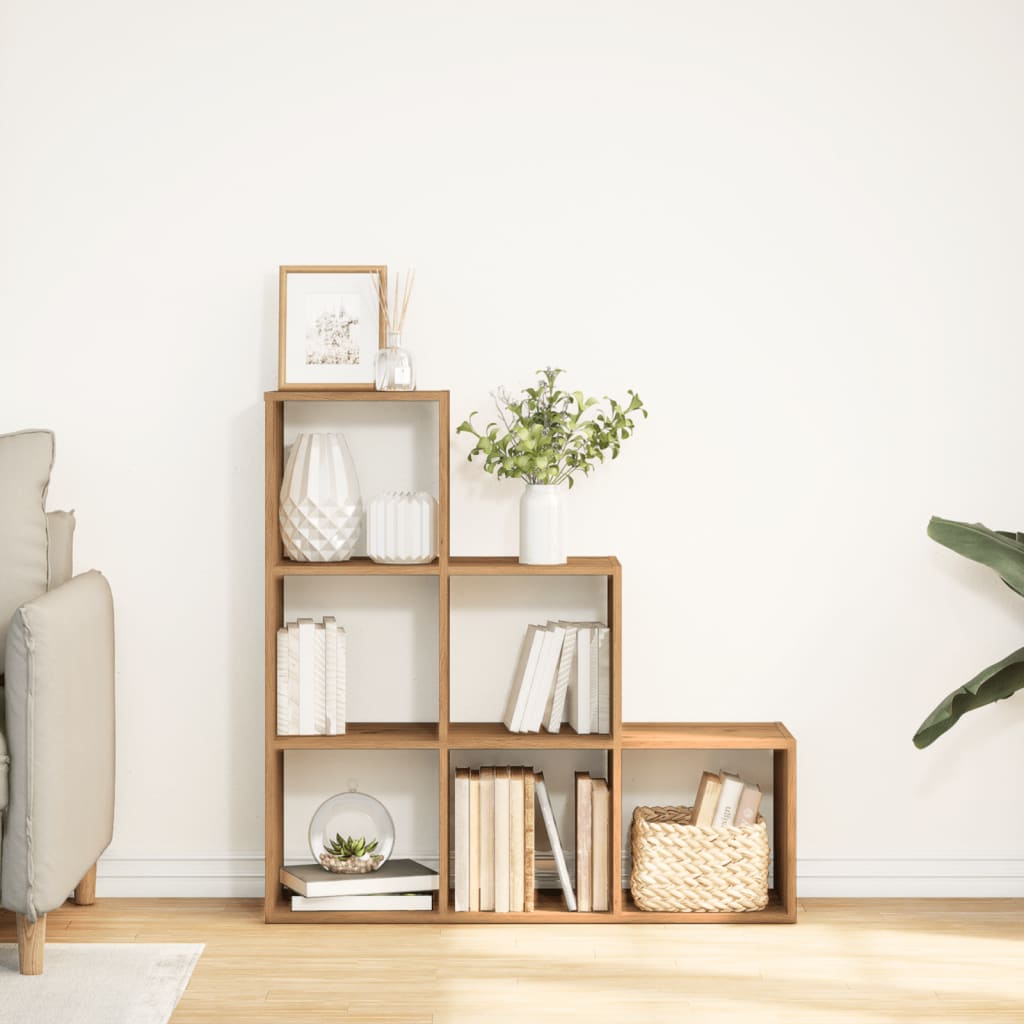 Room Divider Bookcase 3-Tier Artisan Oak 99x29x99 cm Engineered Wood