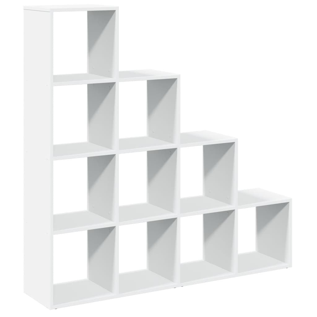 Room Divider Bookcase 4-Tier White 131.5x29x131.5 cm