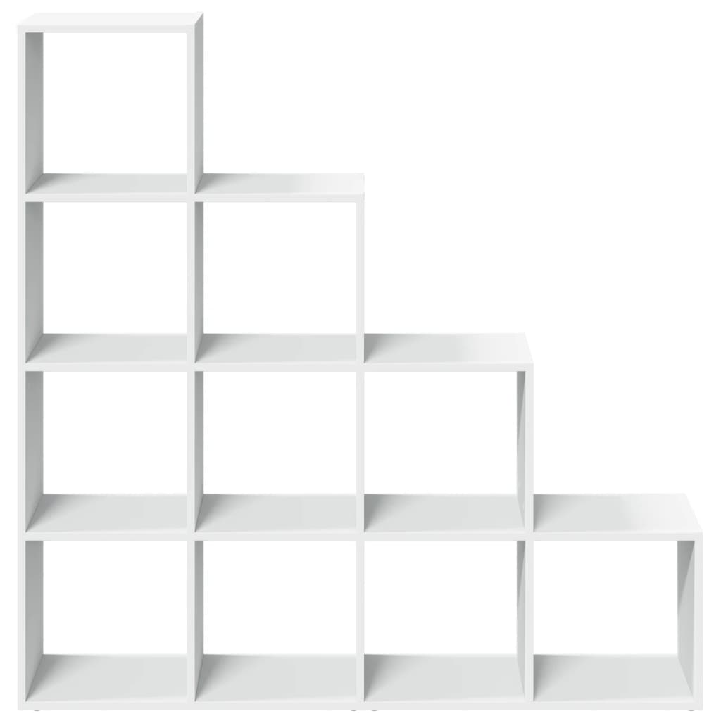 Room Divider Bookcase 4-Tier White 131,5x29x131,5 cm Engineered Wood