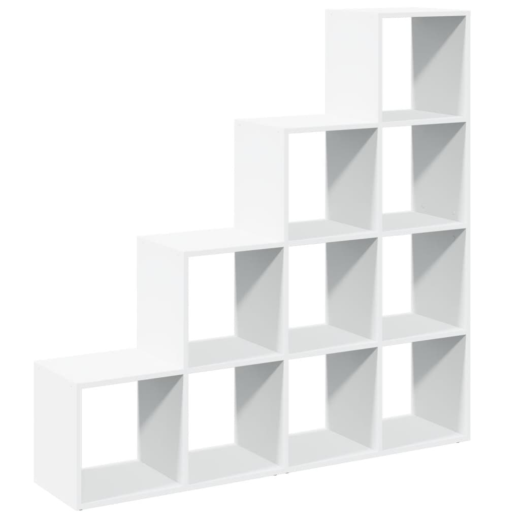 Room Divider Bookcase 4-Tier White 131.5x29x131.5 cm