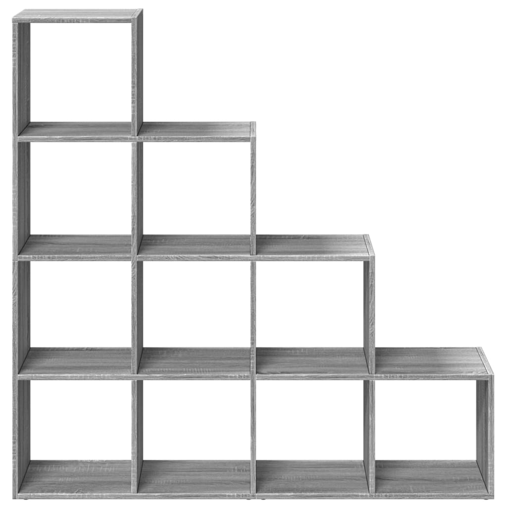 Room Divider Bookcase 4-Tier Grey Sonoma 131.5x29x131.5 cm