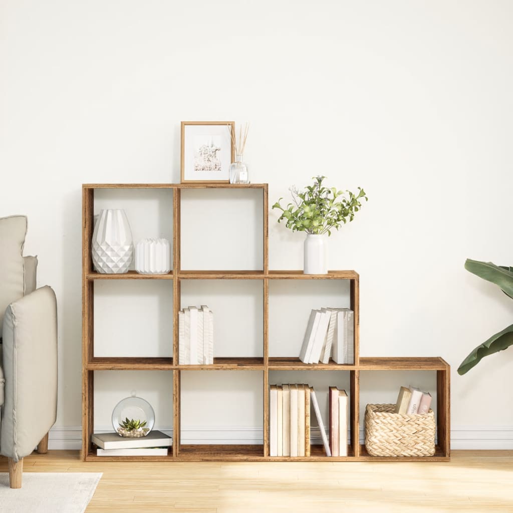 Room Divider Bookcase 3-Tier Old Wood 137,5x29x103,5 cm Engineered Wood