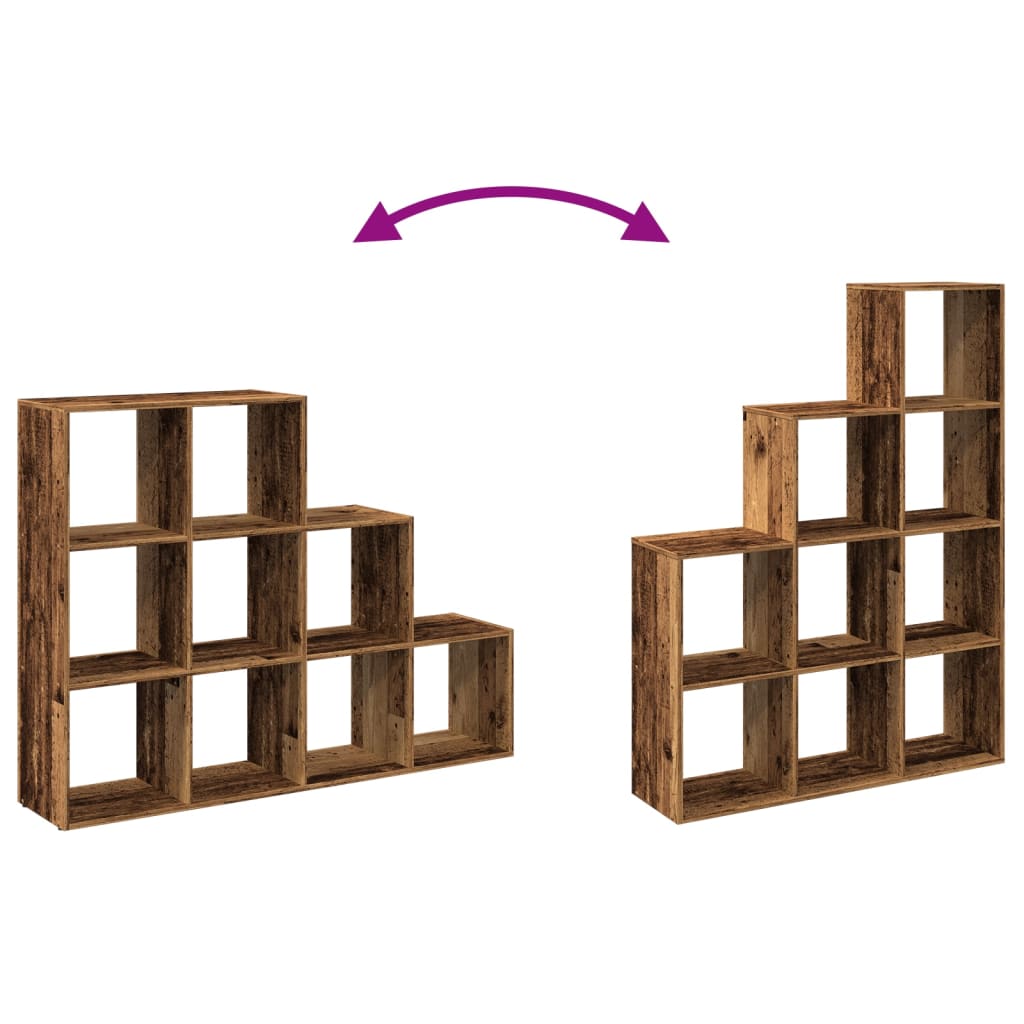 Room Divider Bookcase 3-Tier Old Wood 137,5x29x103,5 cm Engineered Wood