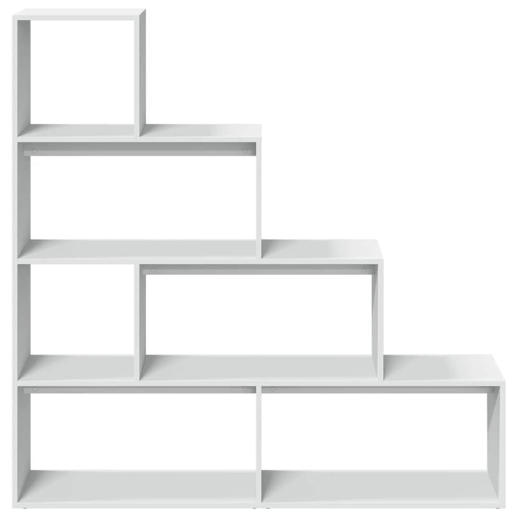 Room Divider Bookcase 4-Tier White 143.5x29x143.5 cm Engineered Wood