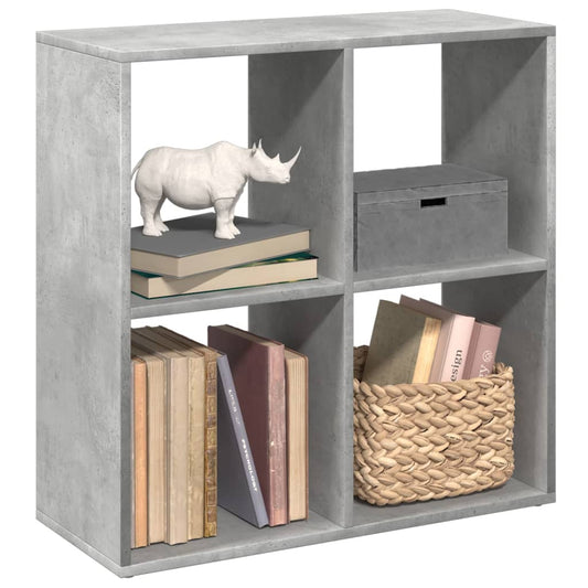 Room Divider Bookcase Concrete Grey 69,5x29x69,5 cm Engineered Wood