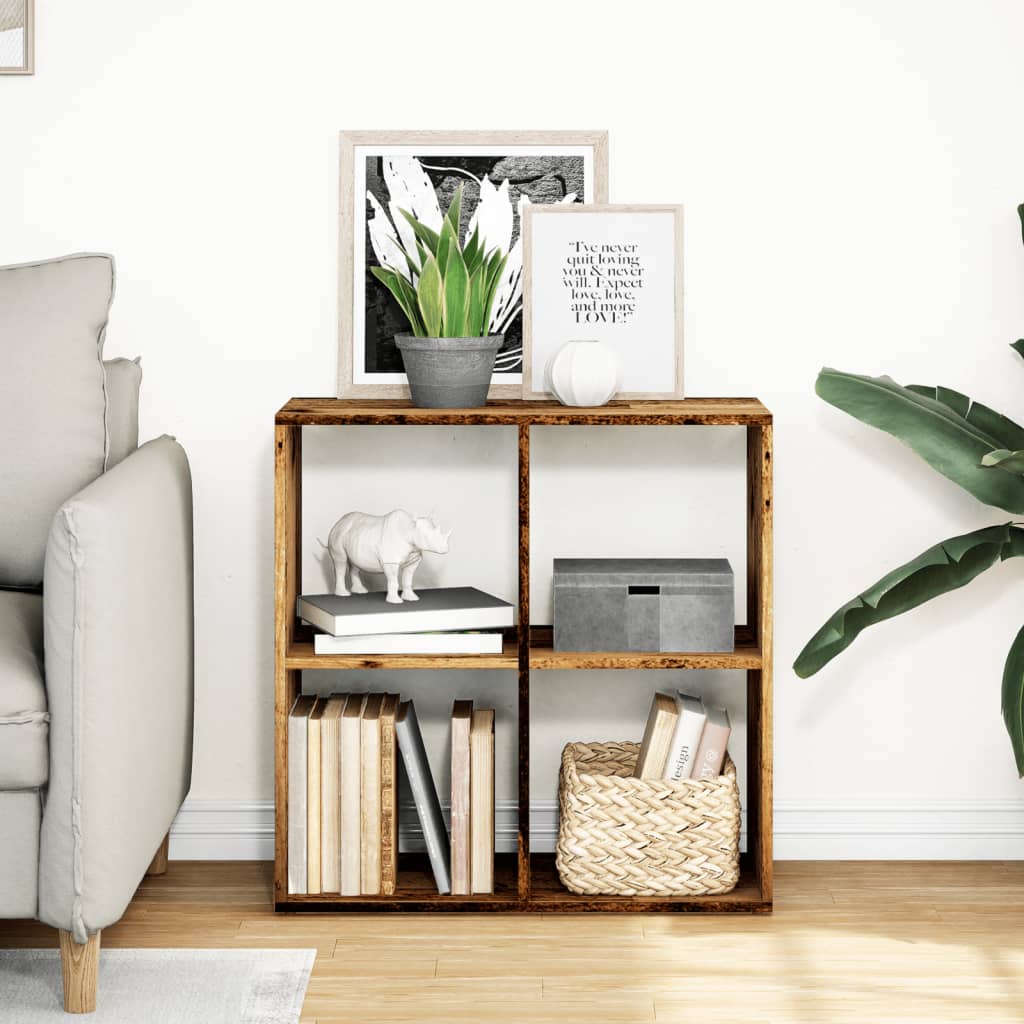 Room Divider Bookcase Old Wood 69,5x29x69,5 cm Engineered Wood
