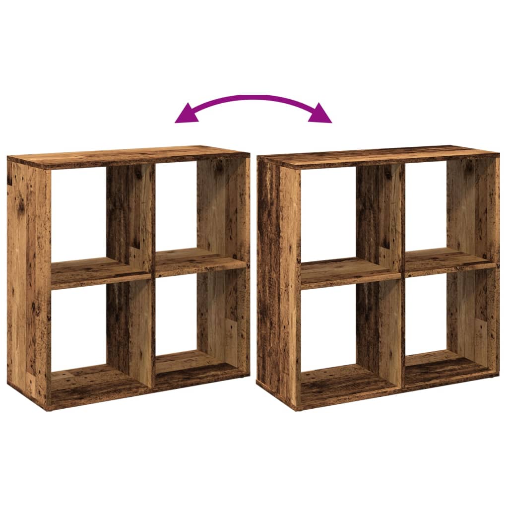 Room Divider Bookcase Old Wood 69,5x29x69,5 cm Engineered Wood
