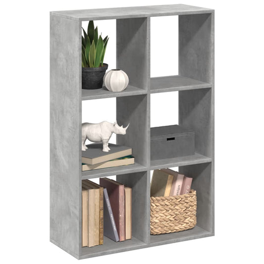 Room Divider Bookcase Concrete Grey 69,5x29x103,5 cm Engineered Wood
