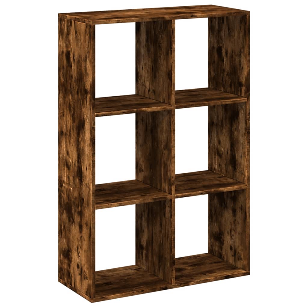 Room Divider Bookcase Smoked Oak 69,5x29x103,5 cm Engineered Wood