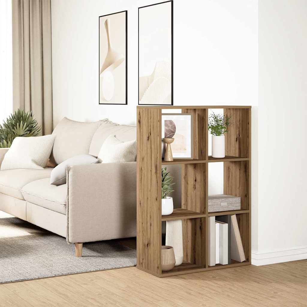 Room Divider Bookcase Artisan Oak 69,5x29x103,5 cm Engineered Wood