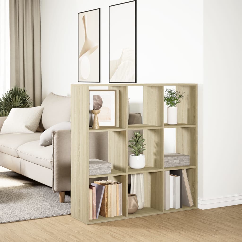 Room Divider Bookcase Sonoma Oak 102x29x103,5 cm Engineered Wood