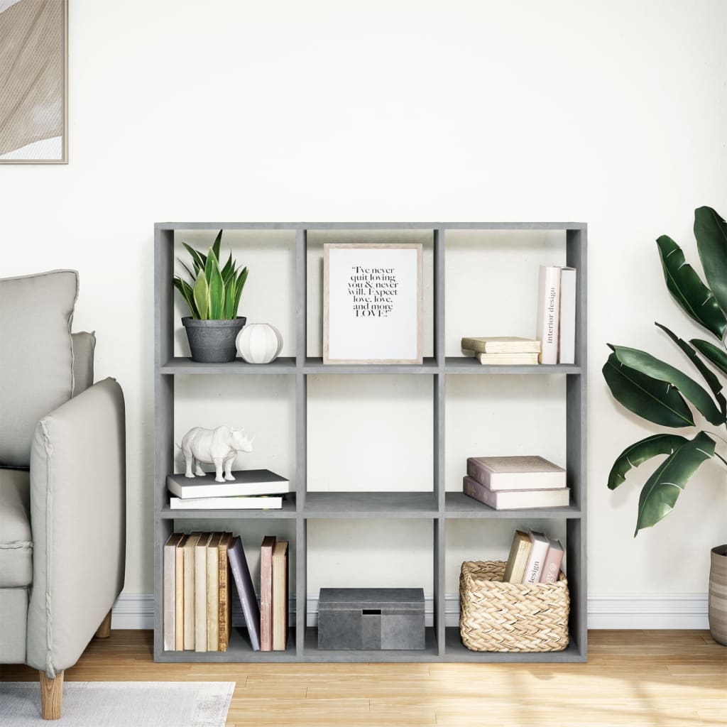 Room Divider Bookcase Concrete Grey 102x29x103,5 cm Engineered Wood