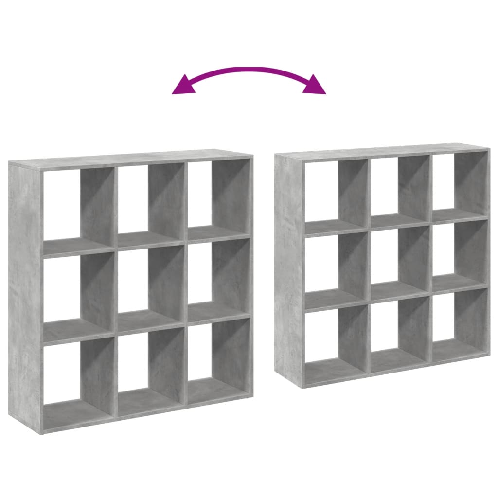 Room Divider Bookcase Concrete Grey 102x29x103,5 cm Engineered Wood
