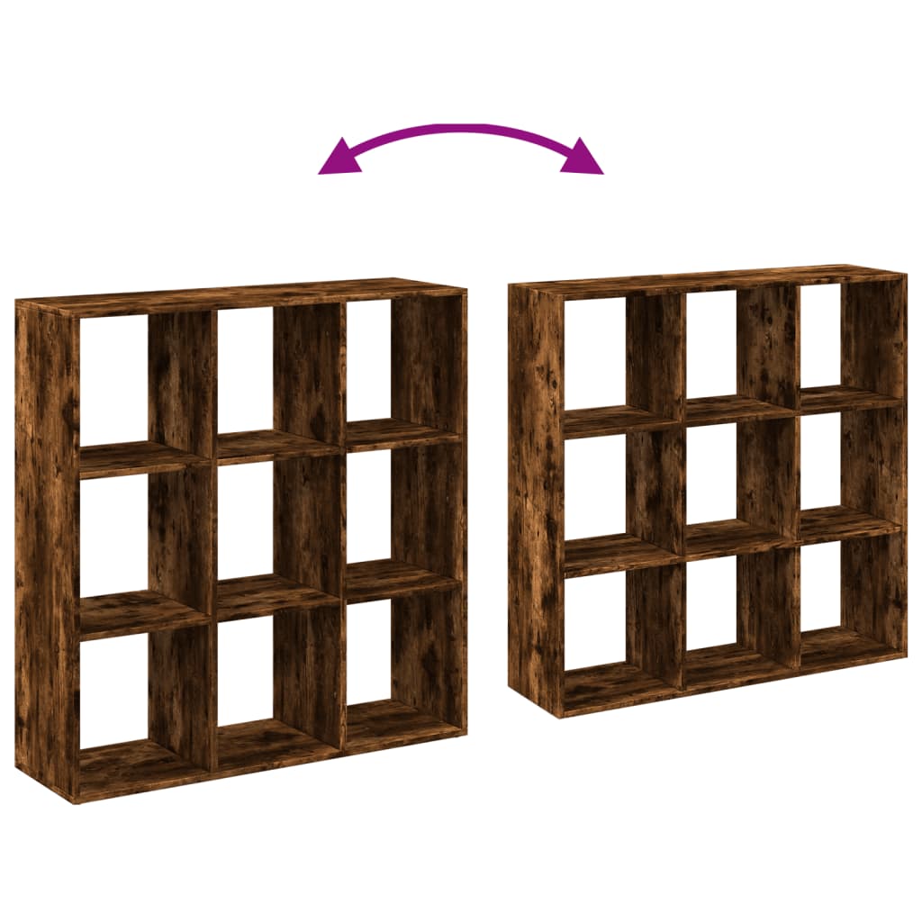 Room Divider Bookcase Smoked Oak 102x29x103,5 cm Engineered Wood