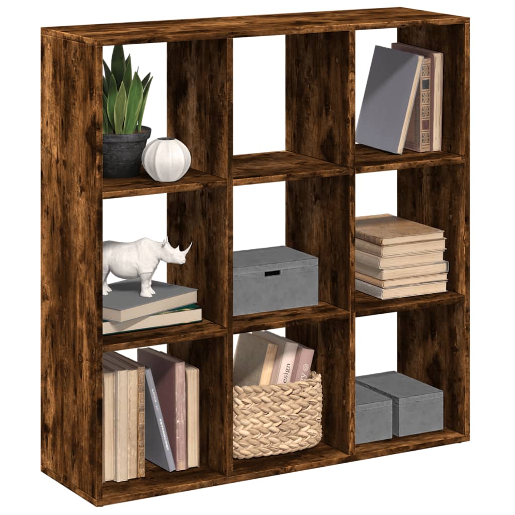 Room Divider Bookcase Smoked Oak 102x29x103,5 cm Engineered Wood