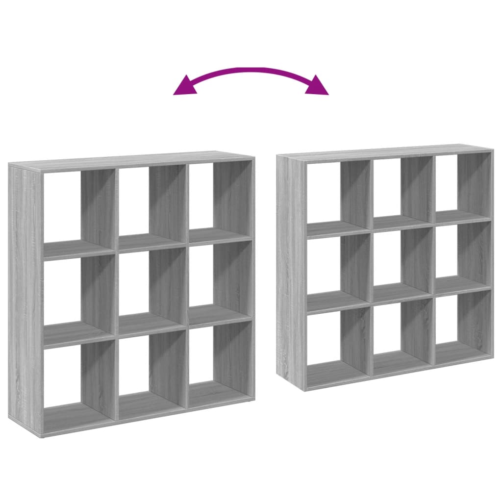 Room Divider Bookcase Grey Sonoma 102x29x103,5 cm Engineered Wood