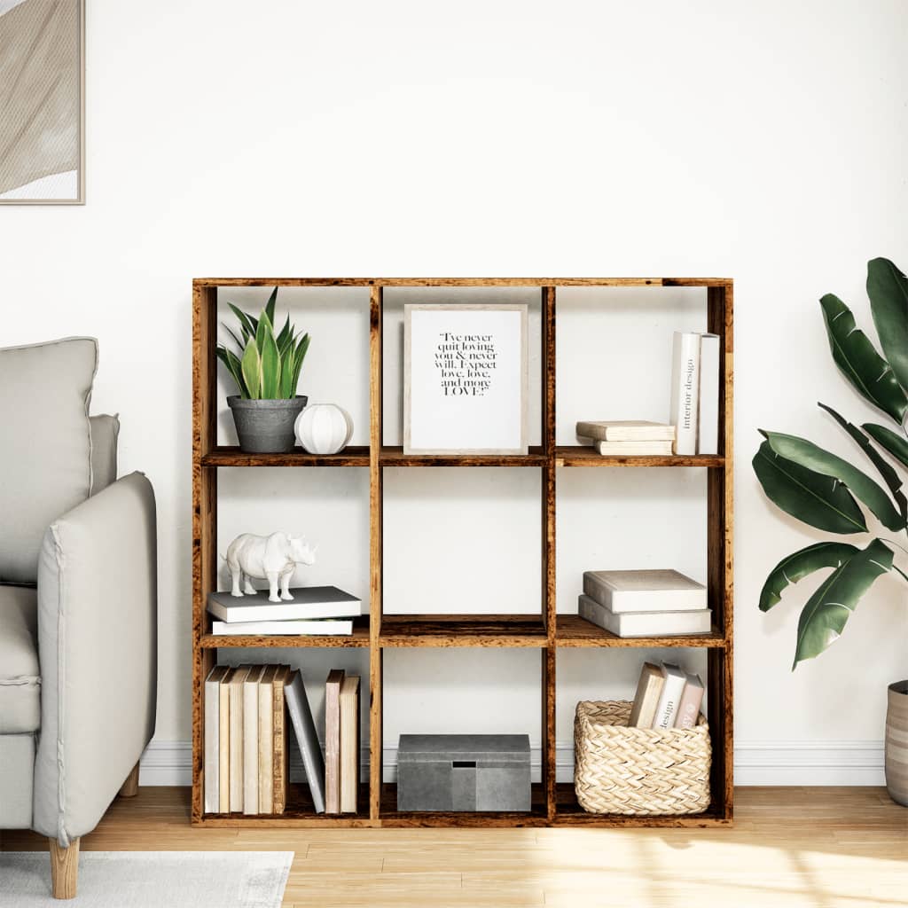 Room Divider Bookcase Old Wood 102x29x103,5 cm Engineered Wood