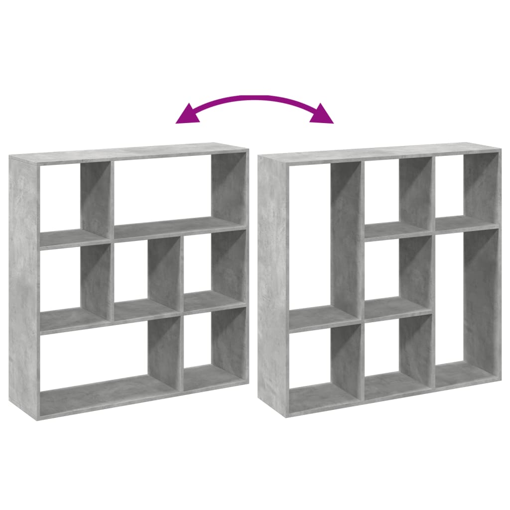 Room Divider Bookcase Concrete Grey 102x29x103,5 cm Engineered Wood