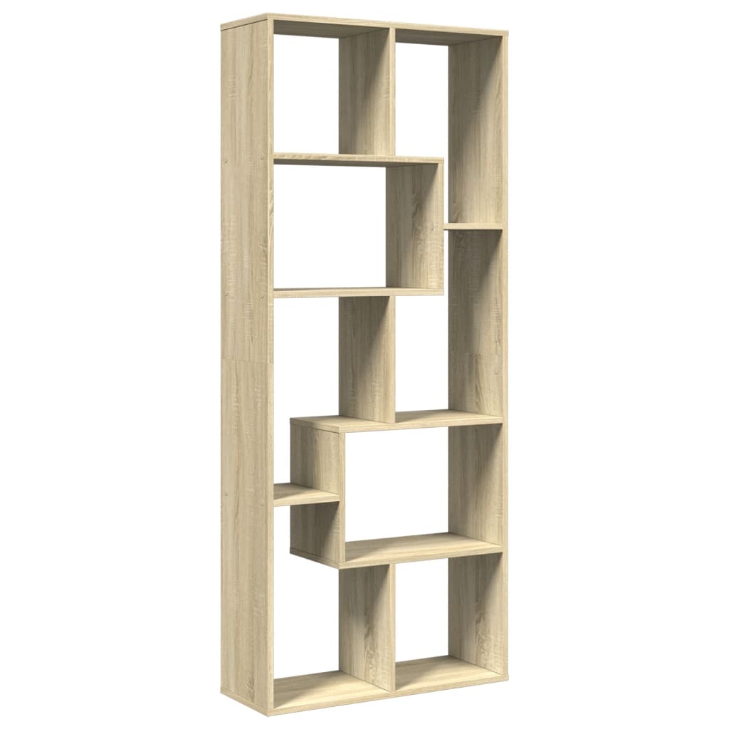 vidaXL Room Divider Bookcase Sonoma Oak 67x25x161.5 cm Engineered Wood