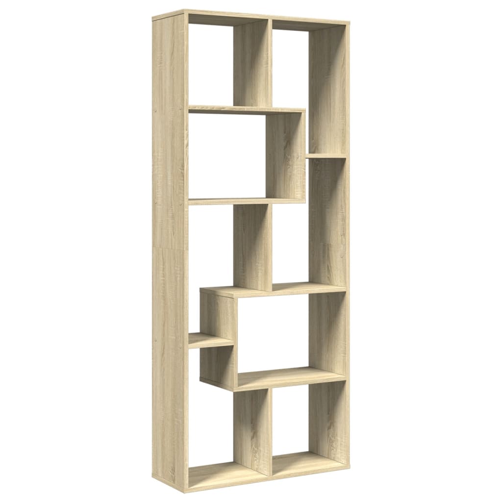 Room Divider Bookcase Sonoma Oak 67x25x161,5 cm Engineered Wood