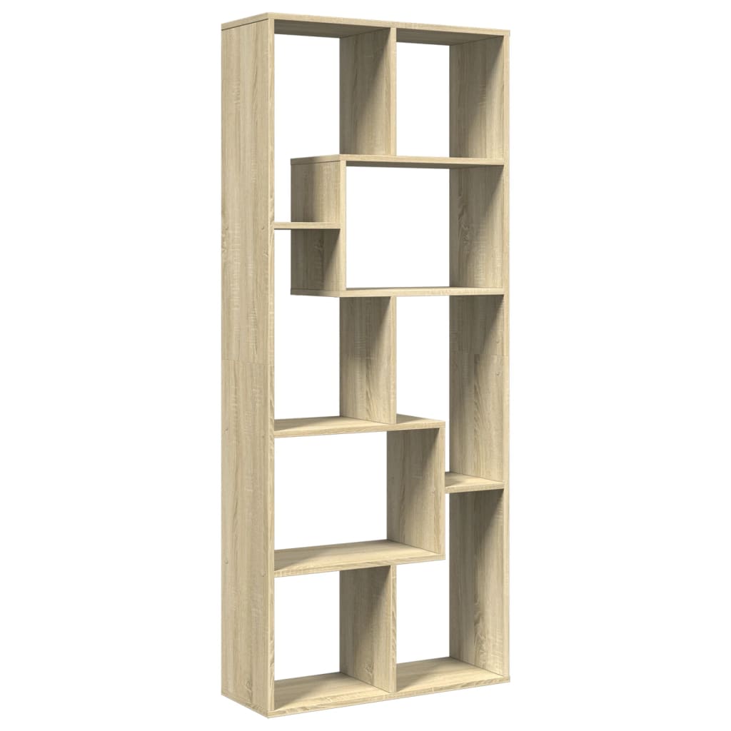 vidaXL Room Divider Bookcase Sonoma Oak 67x25x161.5 cm Engineered Wood