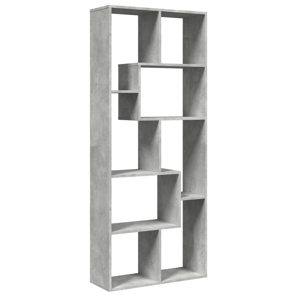 Room Divider Bookcase Concrete Grey 67x25x161.5 cm