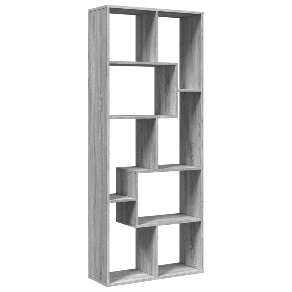 Room Divider Bookcase Grey Sonoma 67x25x161.5cm Engineered Wood