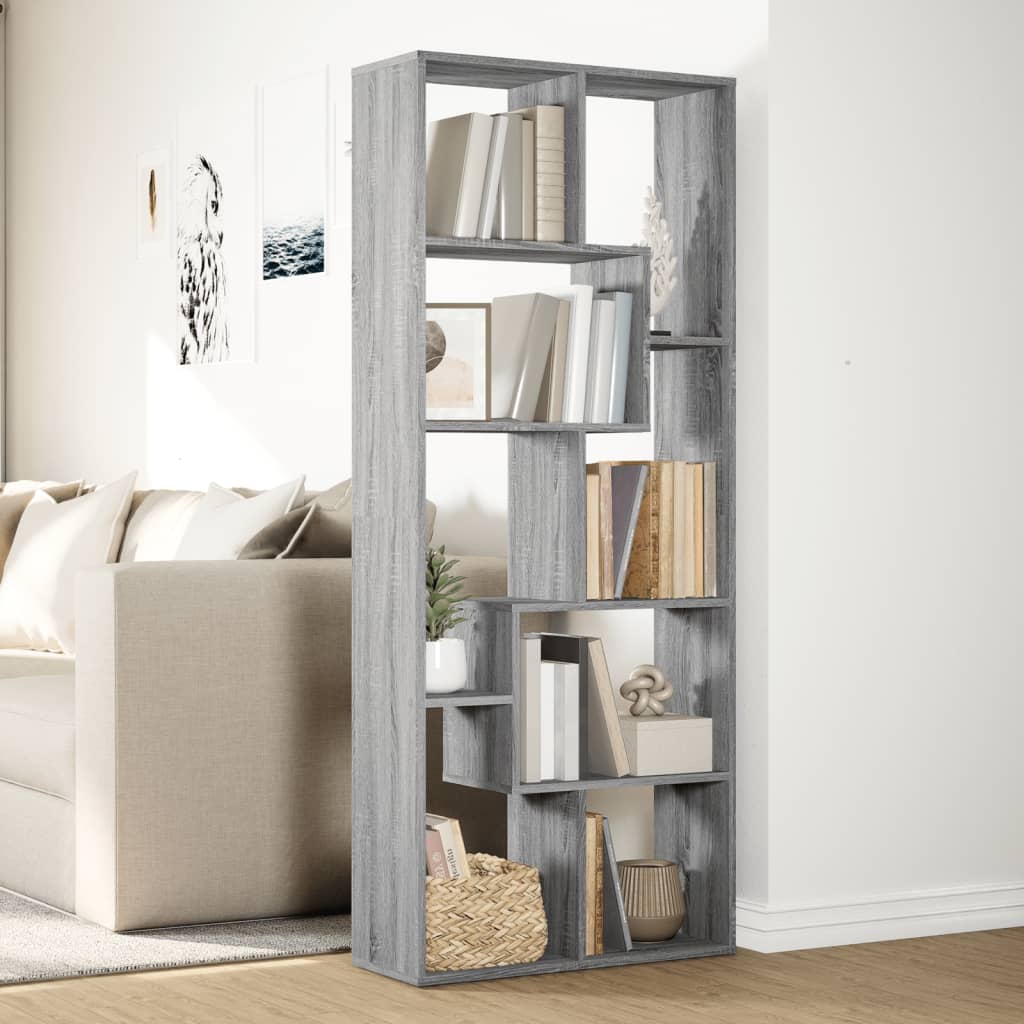 Room Divider Bookcase Grey Sonoma 67x25x161.5cm Engineered Wood
