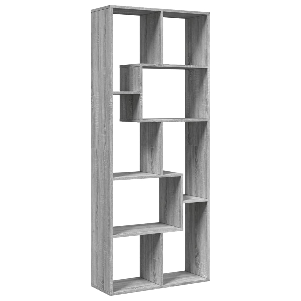 Room Divider Bookcase Grey Sonoma 67x25x161.5cm Engineered Wood