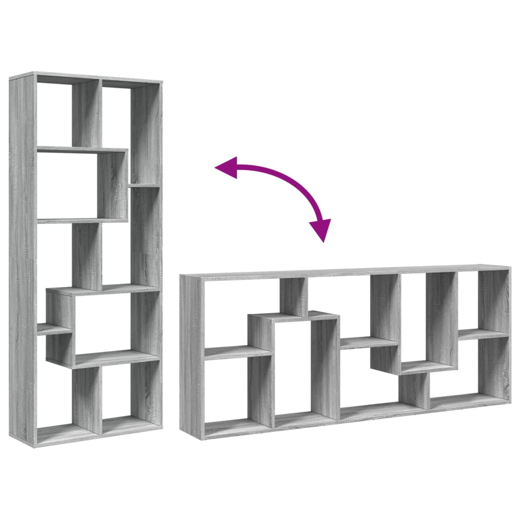 Room Divider Bookcase Grey Sonoma 67x25x161.5cm Engineered Wood