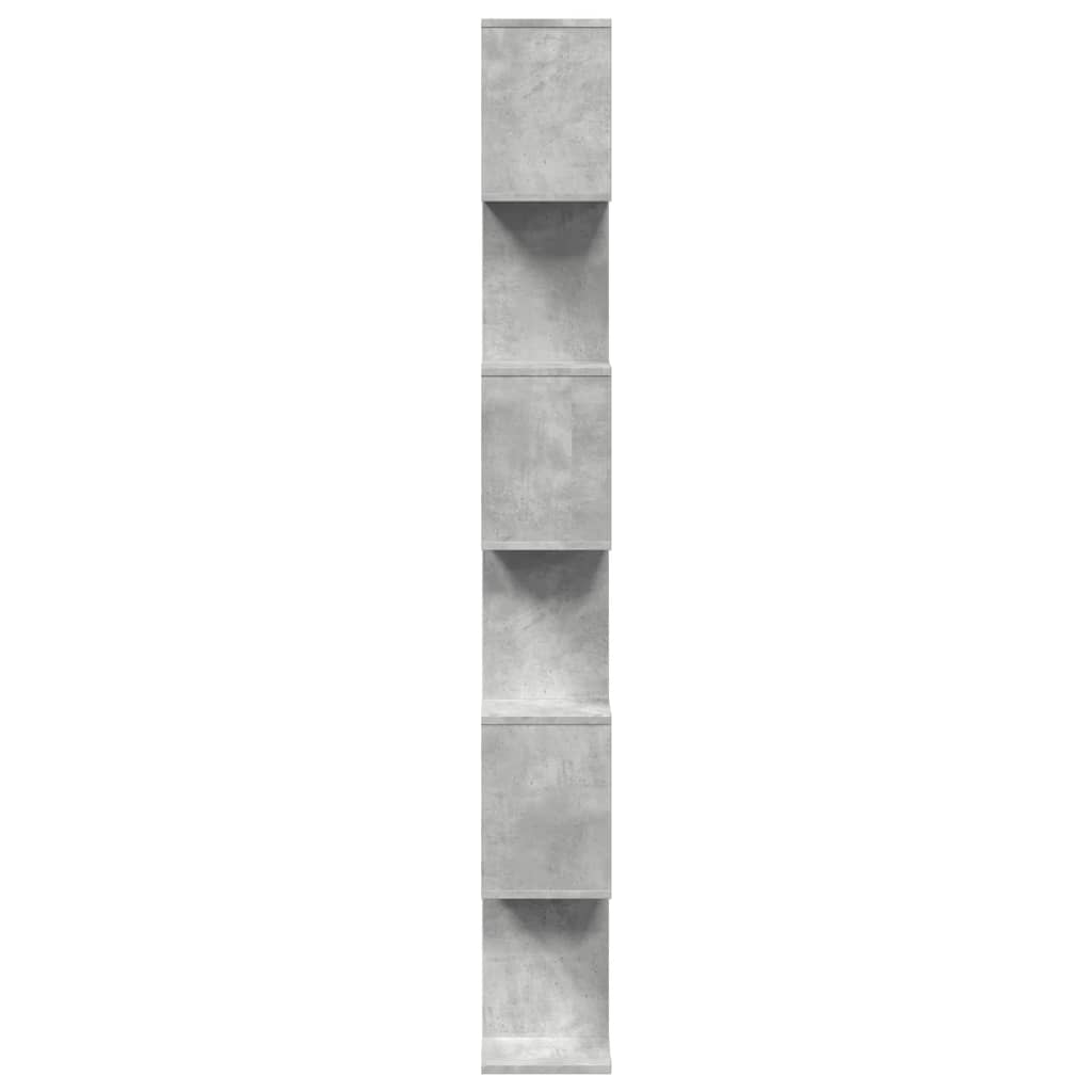 Room Divider Bookcase 6-Tier Concrete Grey 70x24x193 cm Engineered Wood