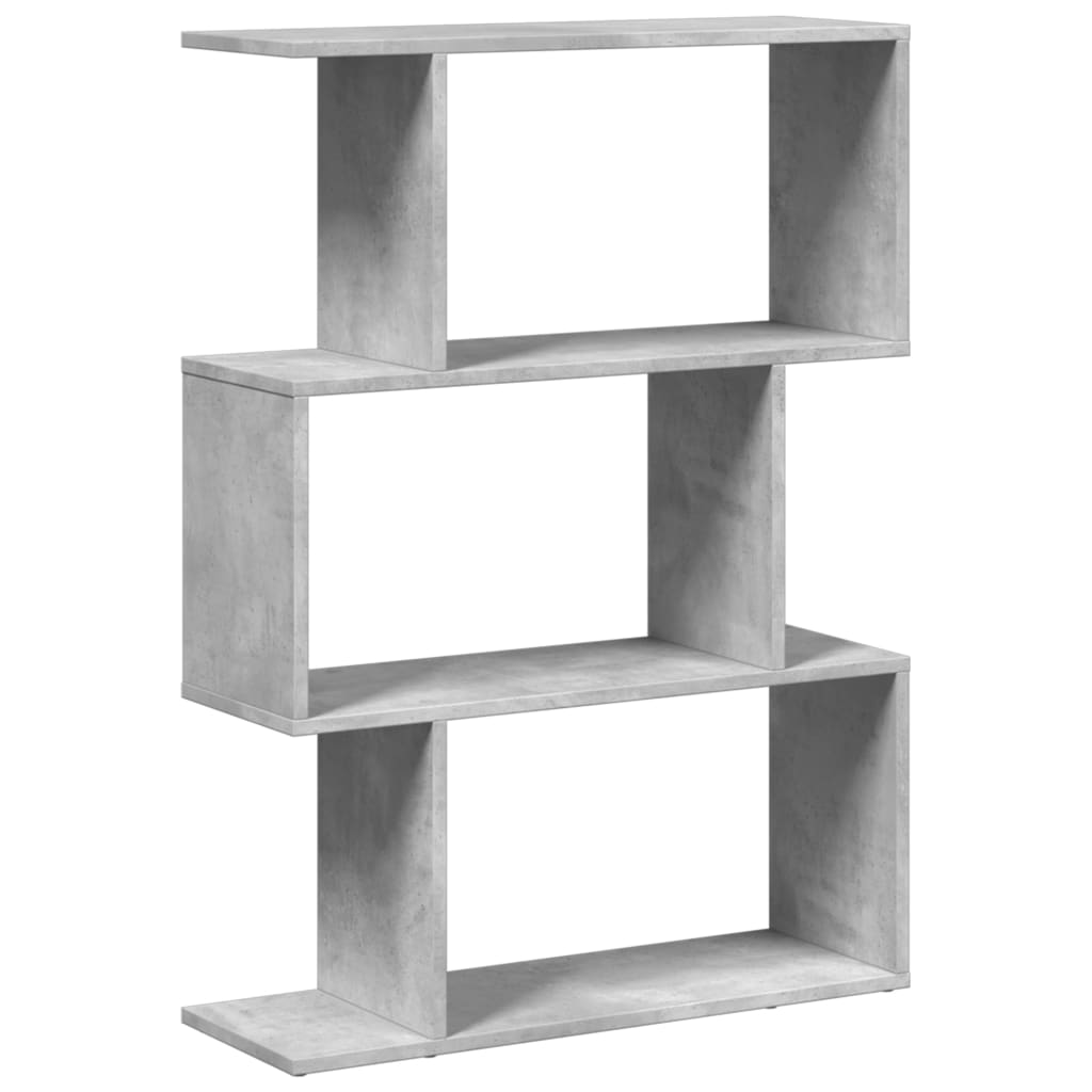 Room Divider Bookcase 3-Tier Concrete Grey 70x24x97 cm