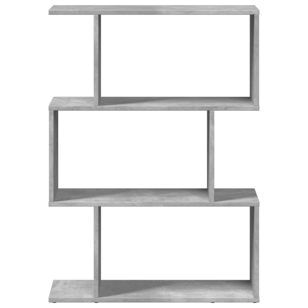 Room Divider Bookcase 3-Tier Concrete Grey 70x24x97 cm