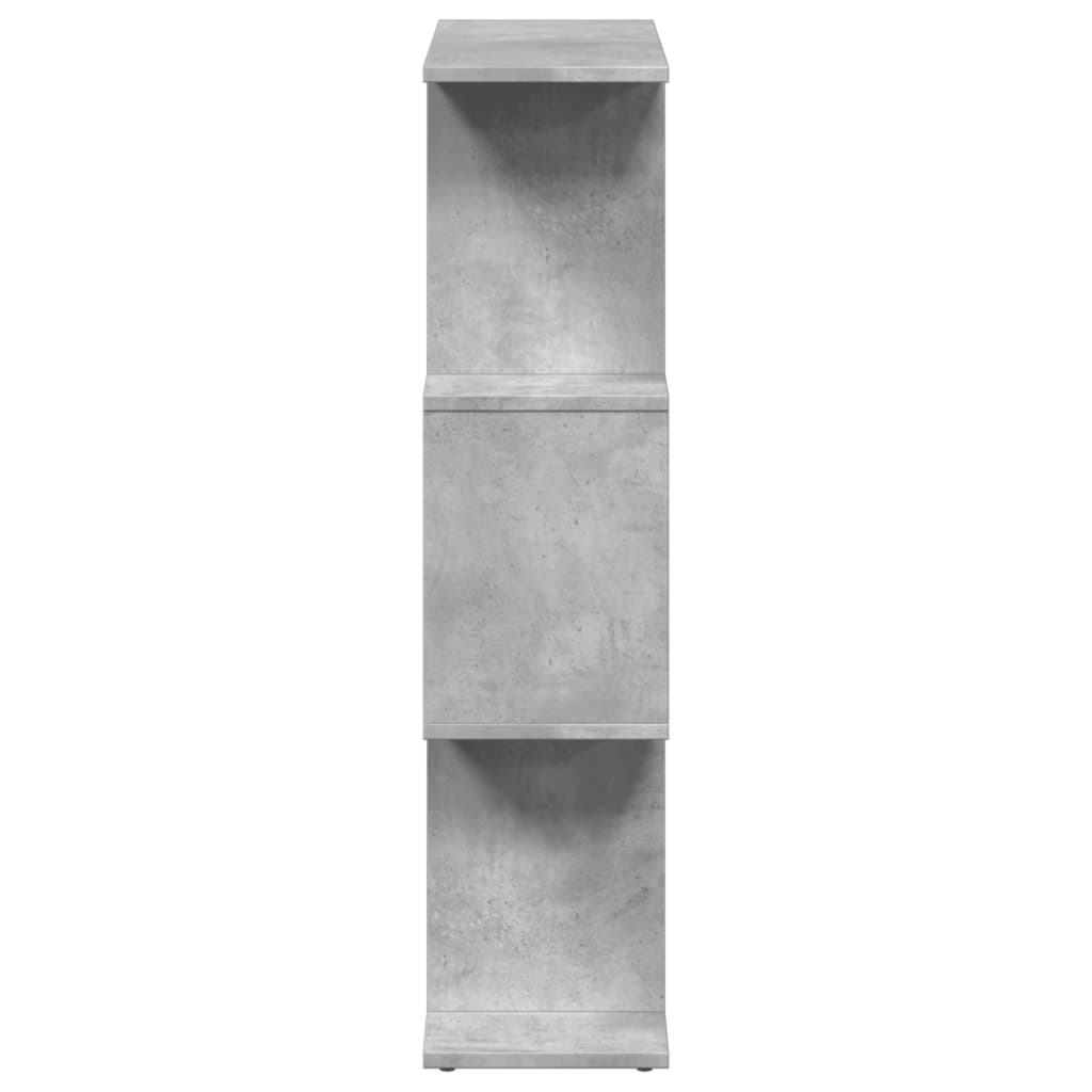 Room Divider Bookcase 3-Tier Concrete Grey 70x24x97 cm