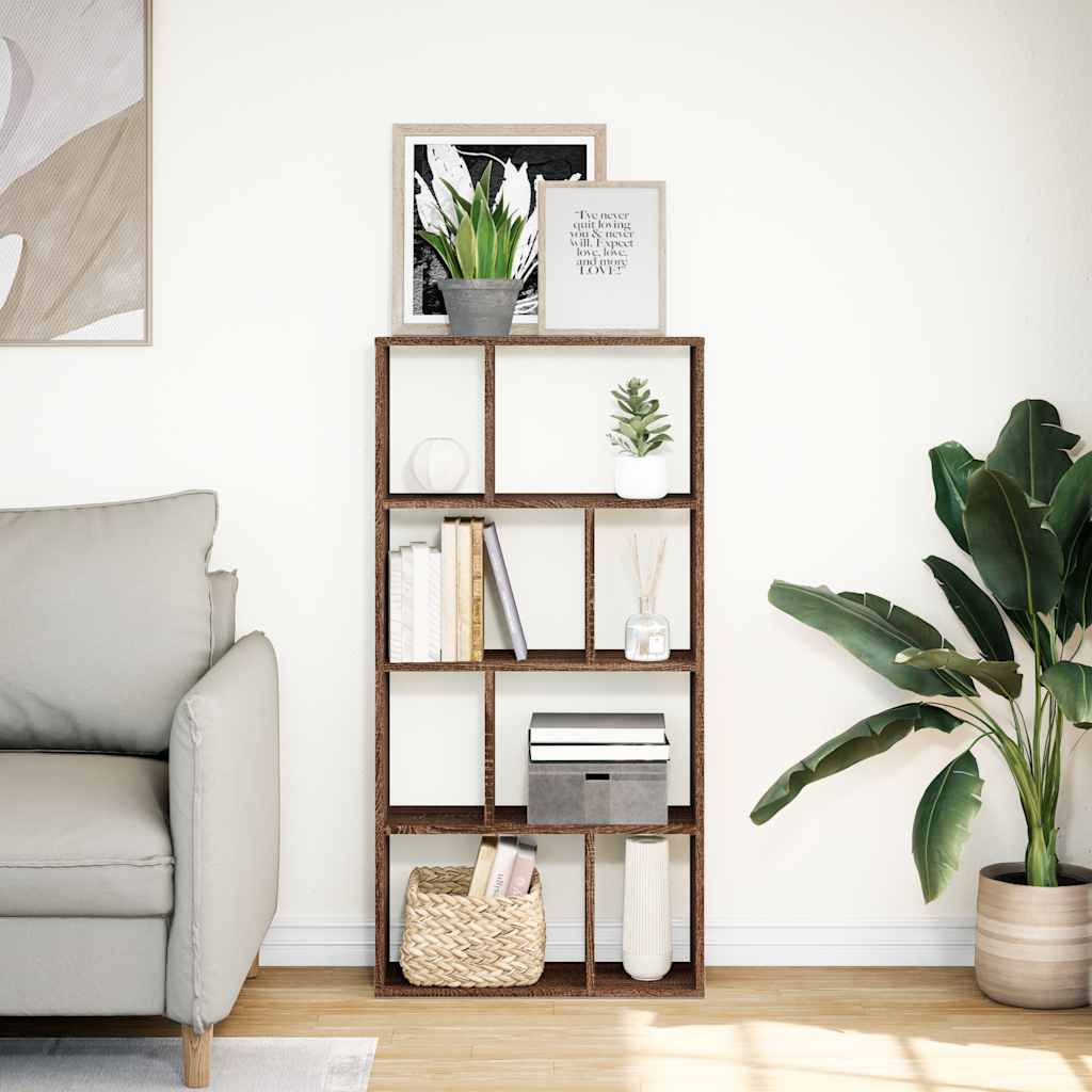 Bookcase Brown Oak 60x20x120,5 cm Engineered Wood