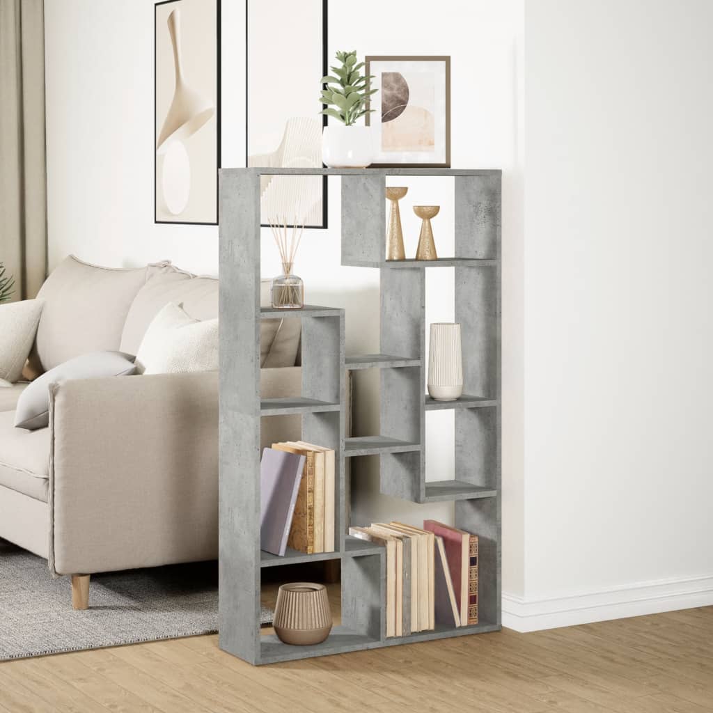 vidaXL Bookcase Concrete Grey 72x20x120 cm Engineered Wood