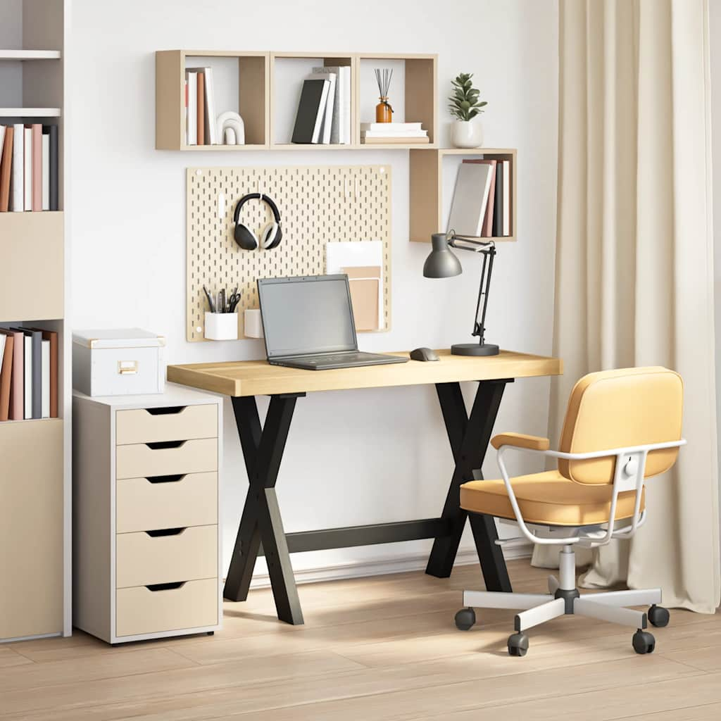 vidaXL Desk NOAIN X-Shaped Legs 120x50x75 cm Solid Wood Pine