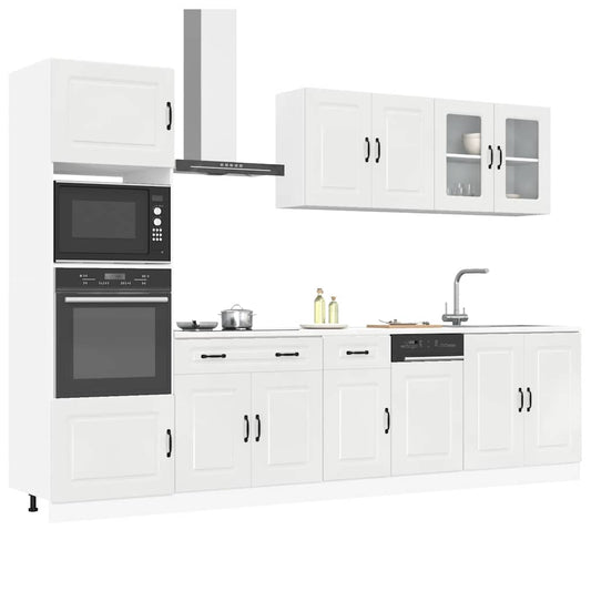 vidaXL 7 Piece Kitchen Cabinet Set Kalmar High Gloss White Engineered Wood