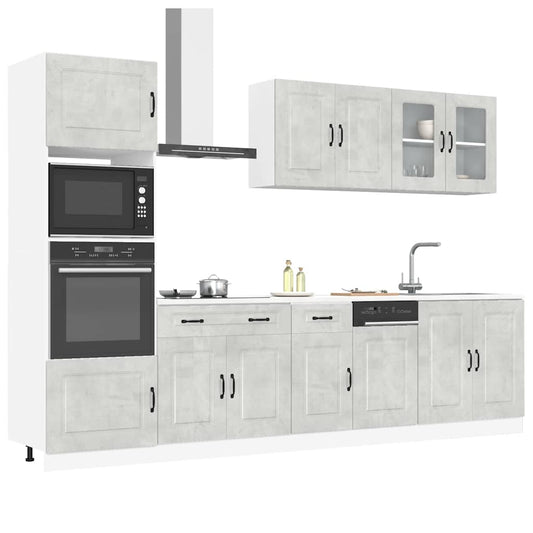 vidaXL 7 Piece Kitchen Cabinet Set Kalmar Concrete Grey Engineered Wood