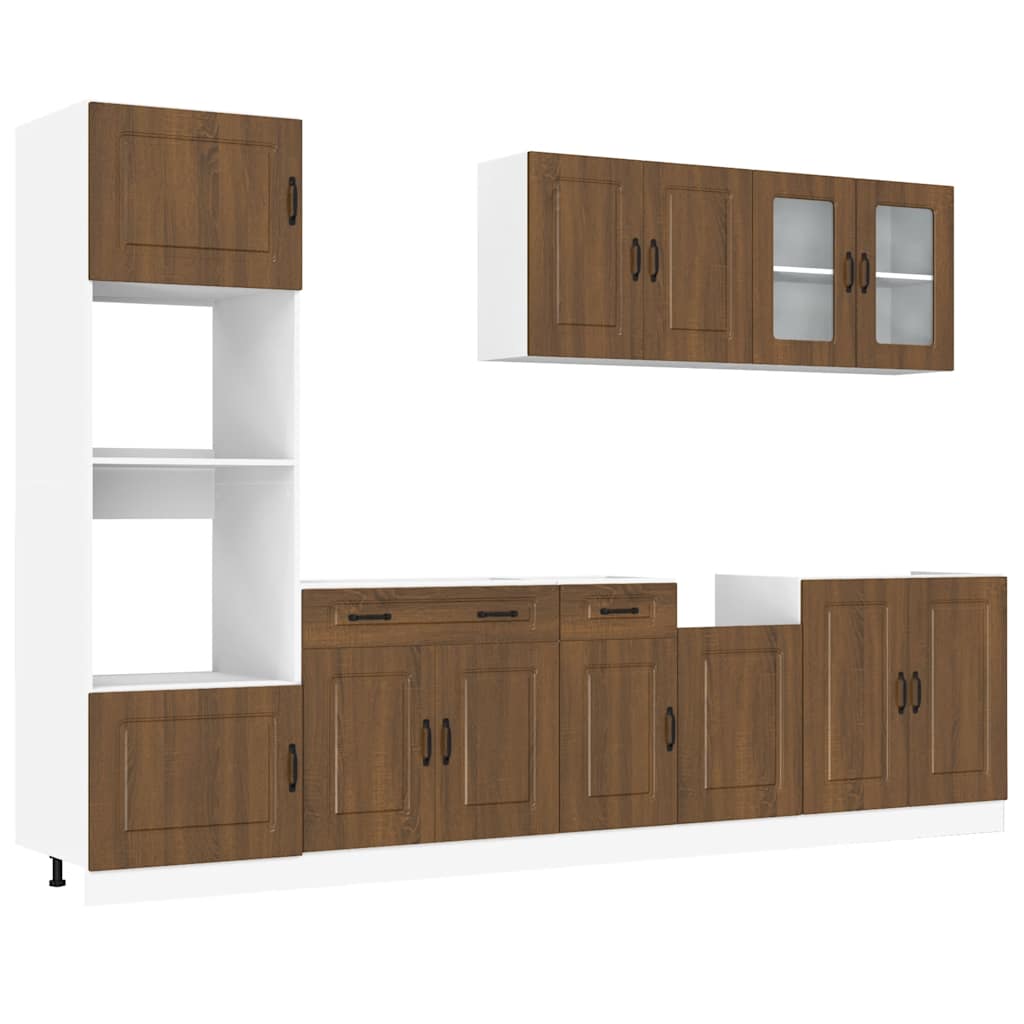 vidaXL 7 Piece Kitchen Cabinet Set Kalmar Brown Oak Engineered Wood