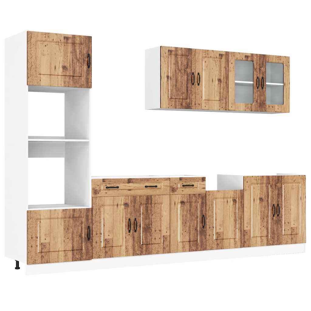 vidaXL 7 Piece Kitchen Cabinet Set Kalmar Old Wood Engineered Wood