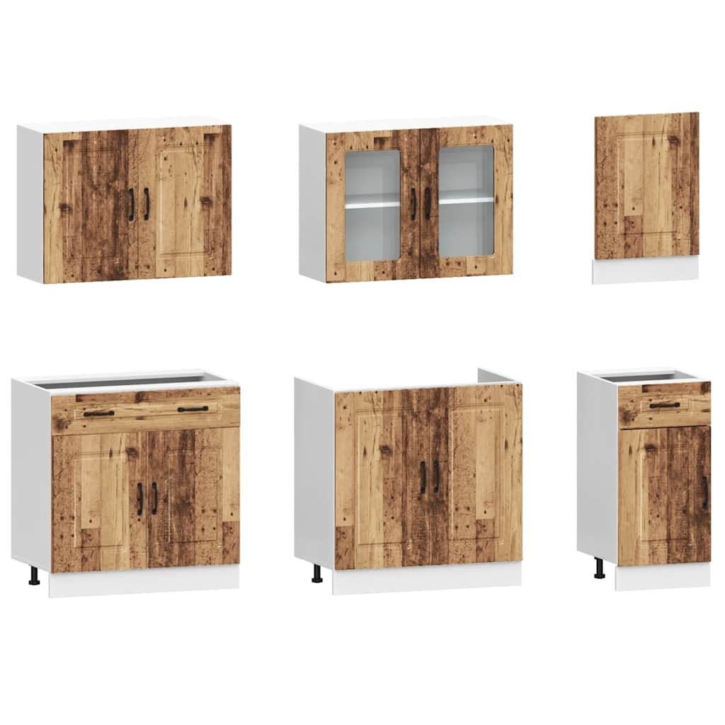 vidaXL 7 Piece Kitchen Cabinet Set Kalmar Old Wood Engineered Wood