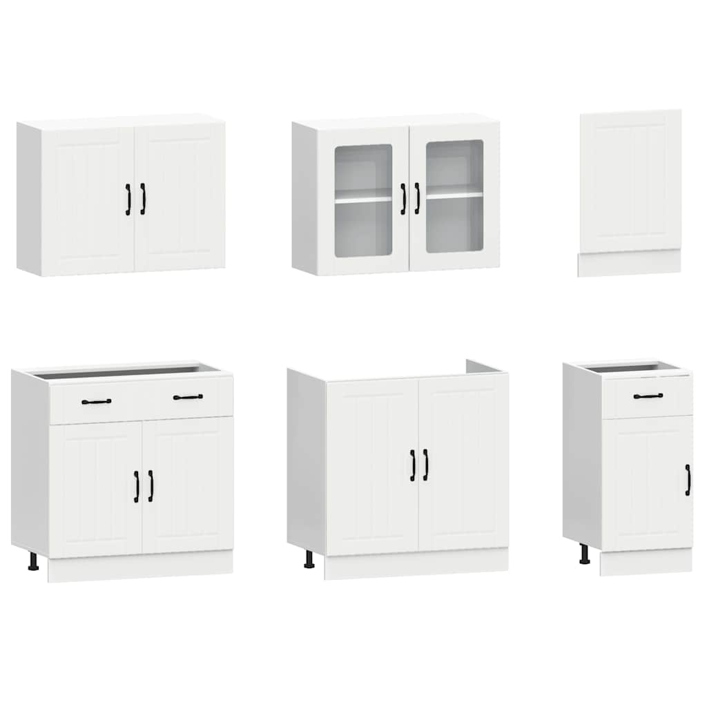 vidaXL 7 Piece Kitchen Cabinet Set Kalmar White Engineered Wood