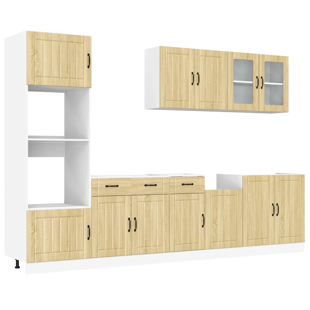 vidaXL 7 Piece Kitchen Cabinet Set Kalmar Sonoma Oak Engineered Wood