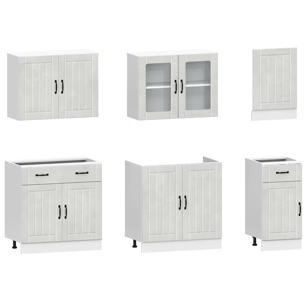 vidaXL 7 Piece Kitchen Cabinet Set Kalmar Concrete Grey Engineered Wood