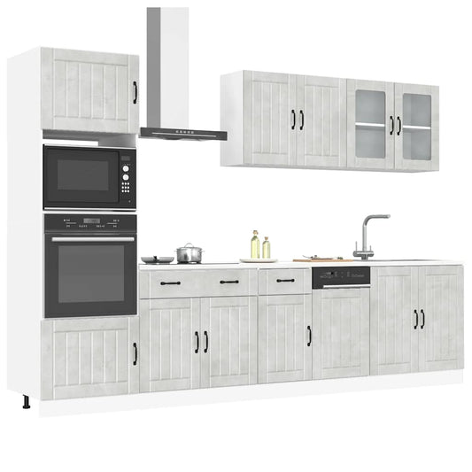 vidaXL 7 Piece Kitchen Cabinet Set Kalmar Concrete Grey Engineered Wood