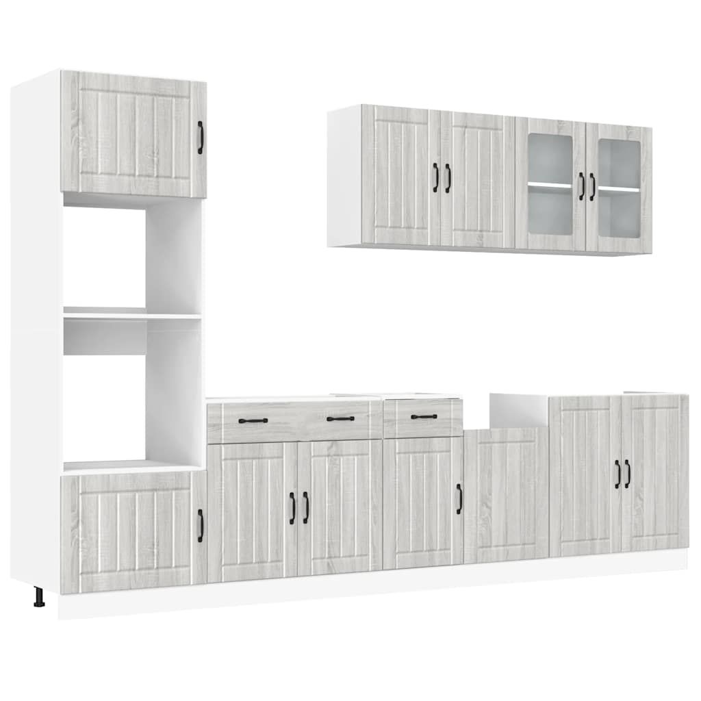 vidaXL 7 Piece Kitchen Cabinet Set Kalmar Grey Sonoma Engineered Wood