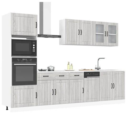 vidaXL 7 Piece Kitchen Cabinet Set Kalmar Grey Sonoma Engineered Wood