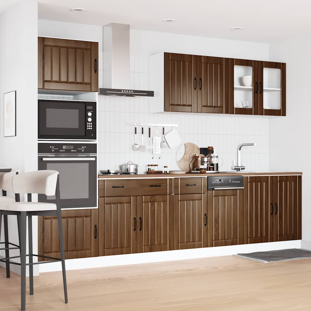 vidaXL 7 Piece Kitchen Cabinet Set Kalmar Brown Oak Engineered Wood